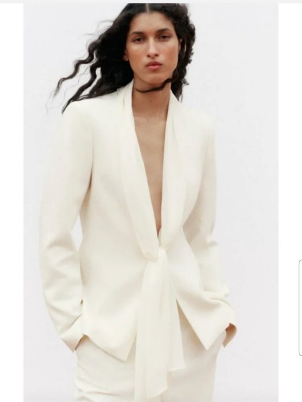 NWT Zara Knotted Lapel Scarf Blazer. Size XS